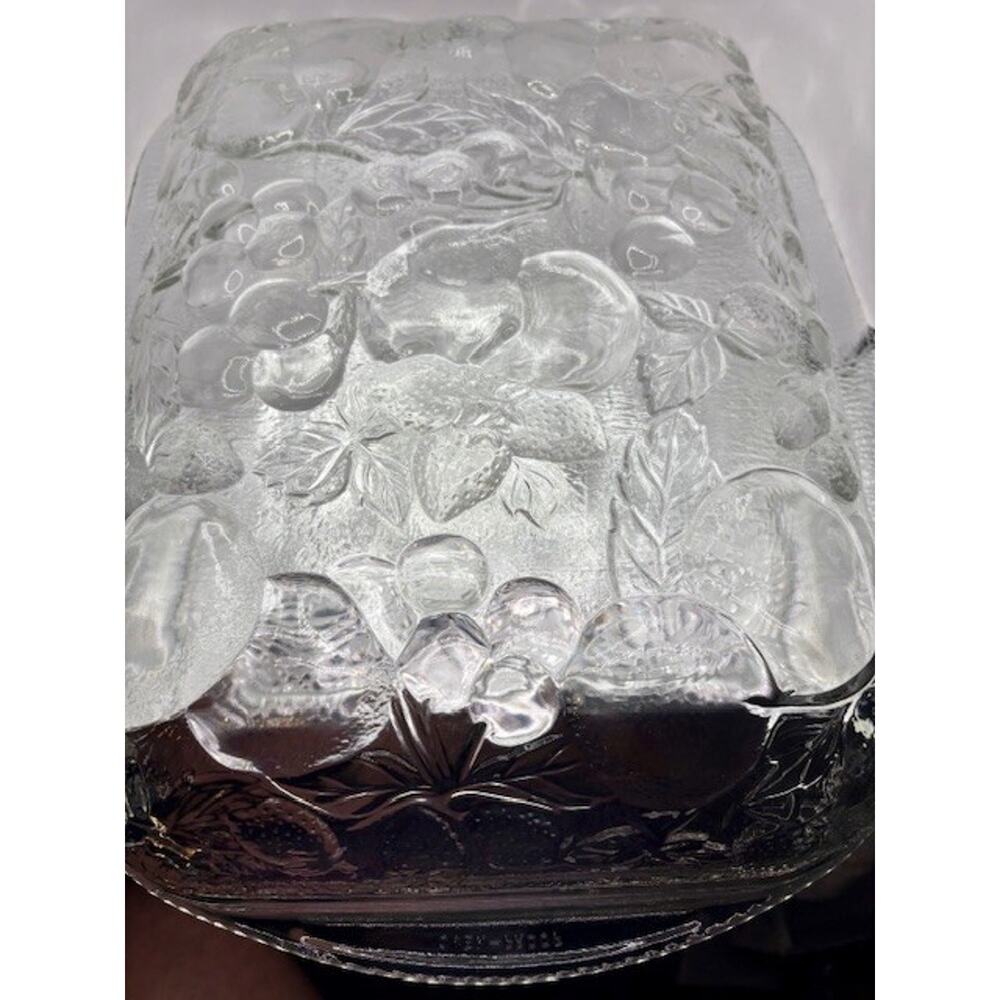 Vintage Libbey Orchard Fruit Clear Baking Dish 13"x9" - Picture 5 of 6
